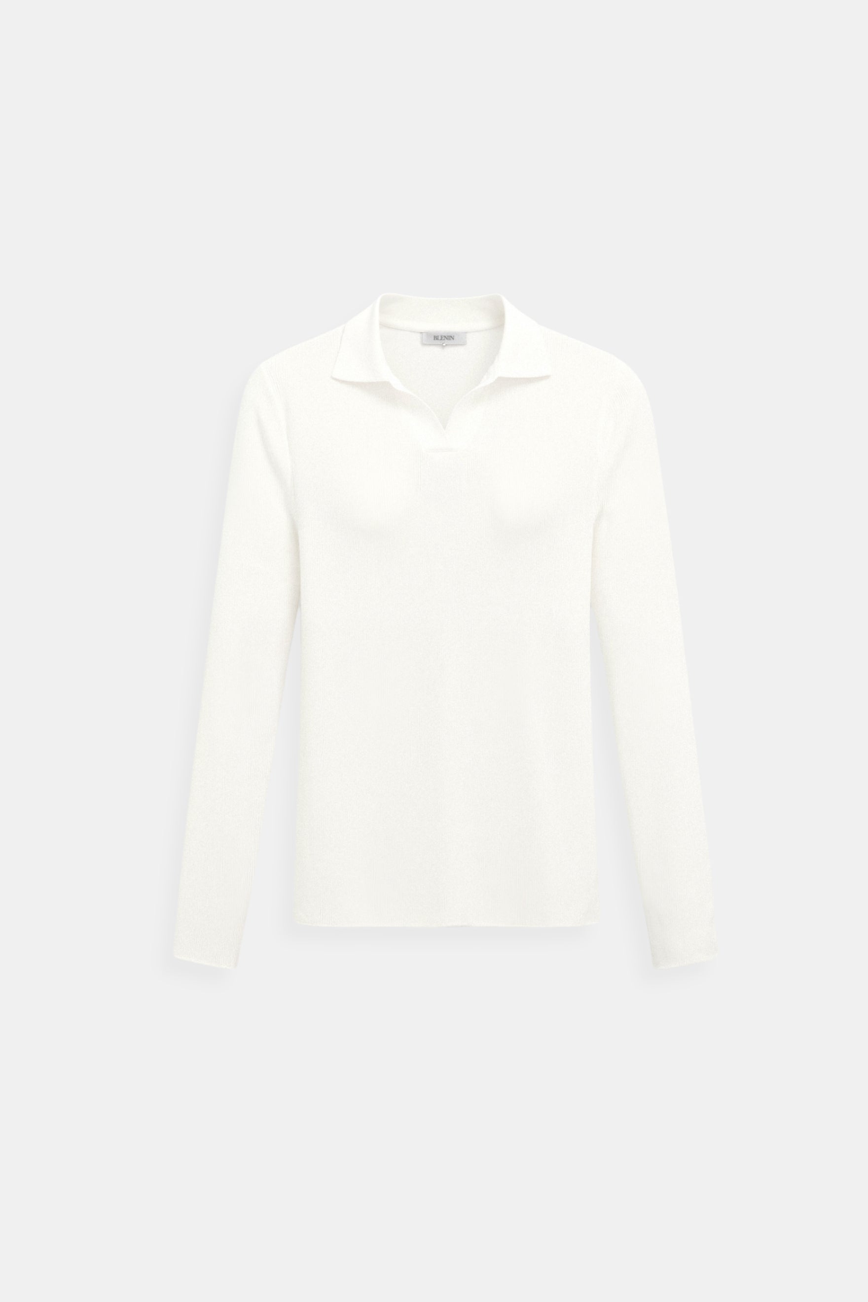 Old Money Elegant Long Sleeve Solid Notched Collar Ribbed Polo T-shirt