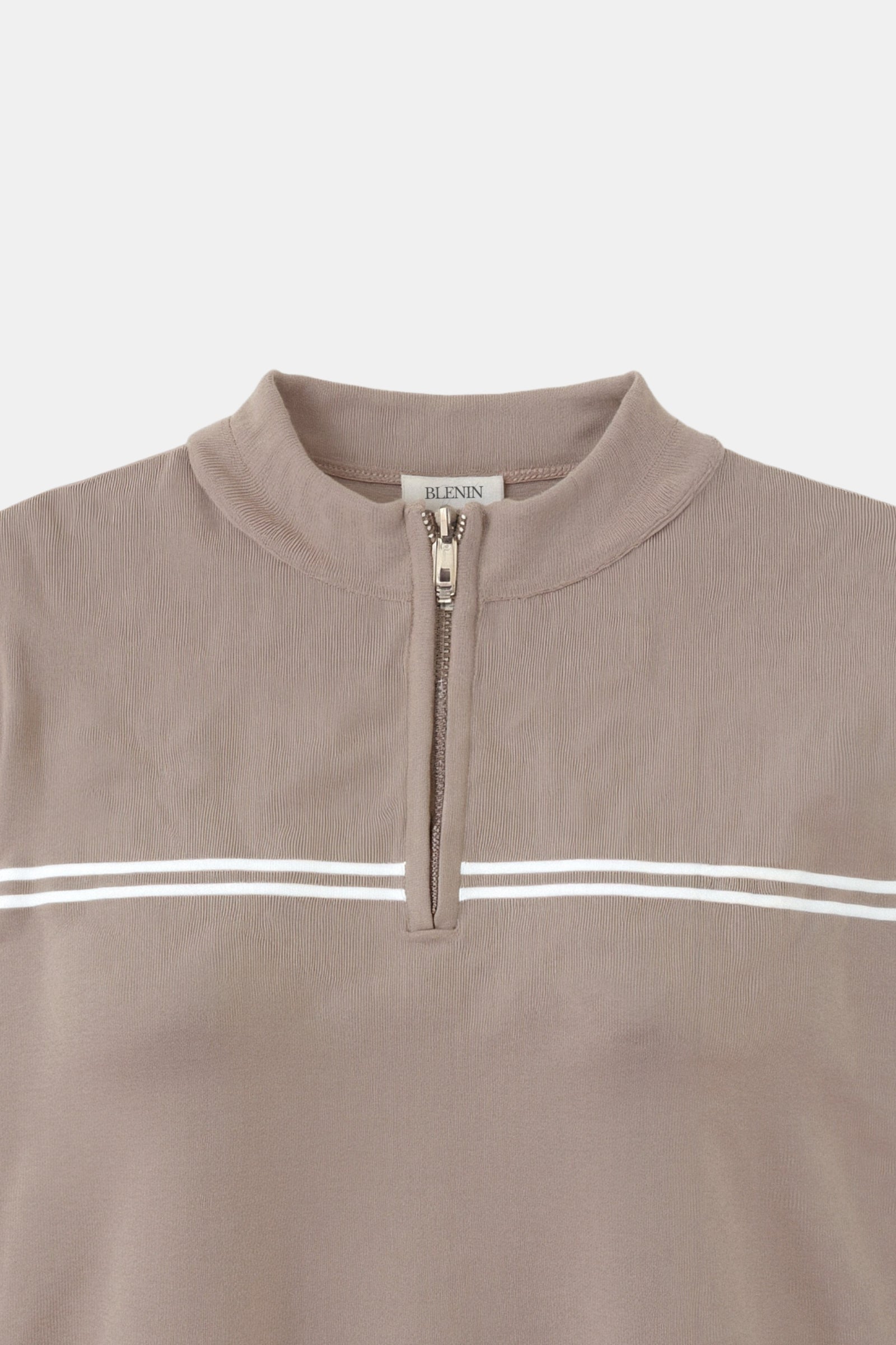 Old Money Zip Up Elegant Short Sleeve Striped T-shirt
