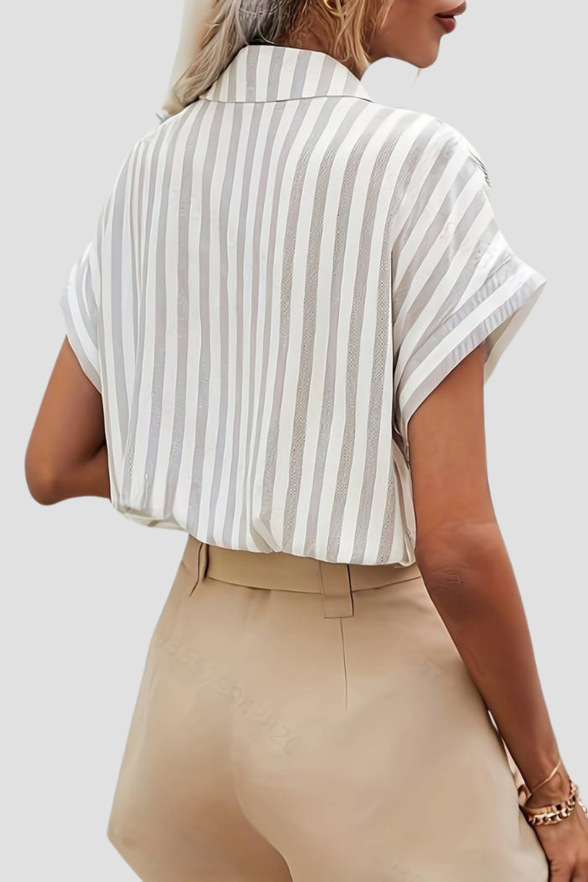 Old Money Casual Summer Elegant Striped Button Front Shirt