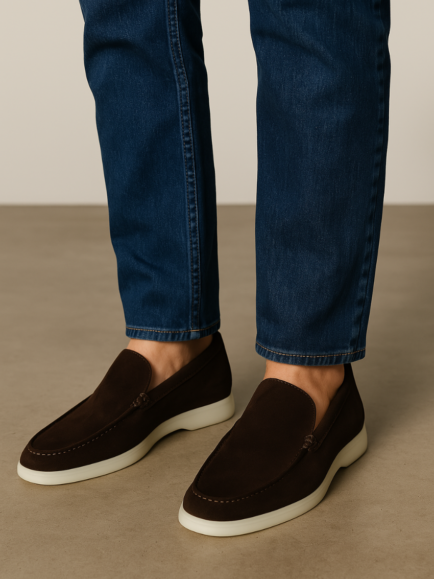 Refined Suede Loafers – Dark Brown