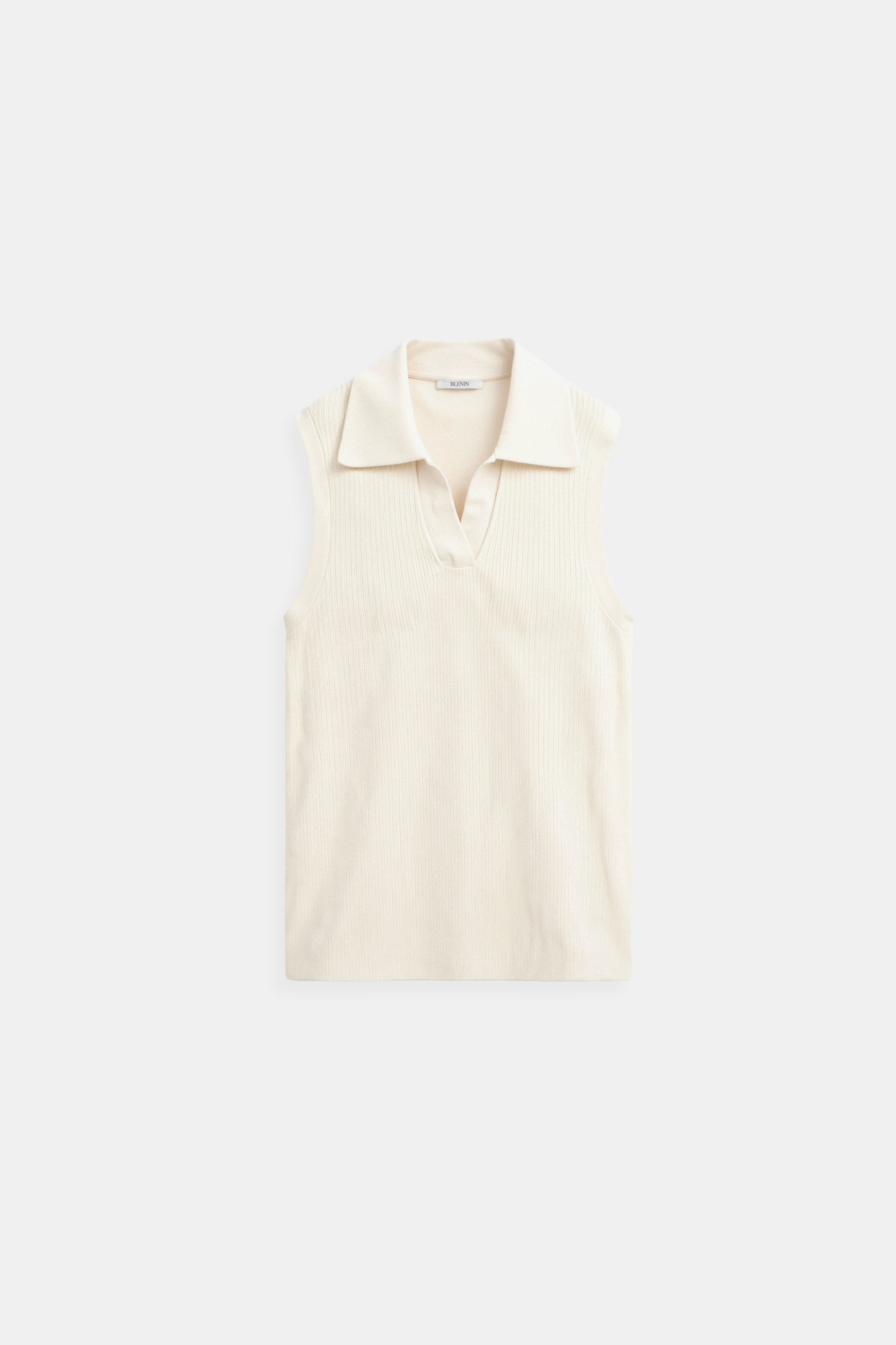 Old Money Sleeveless Simple Solid Collared Slim Top