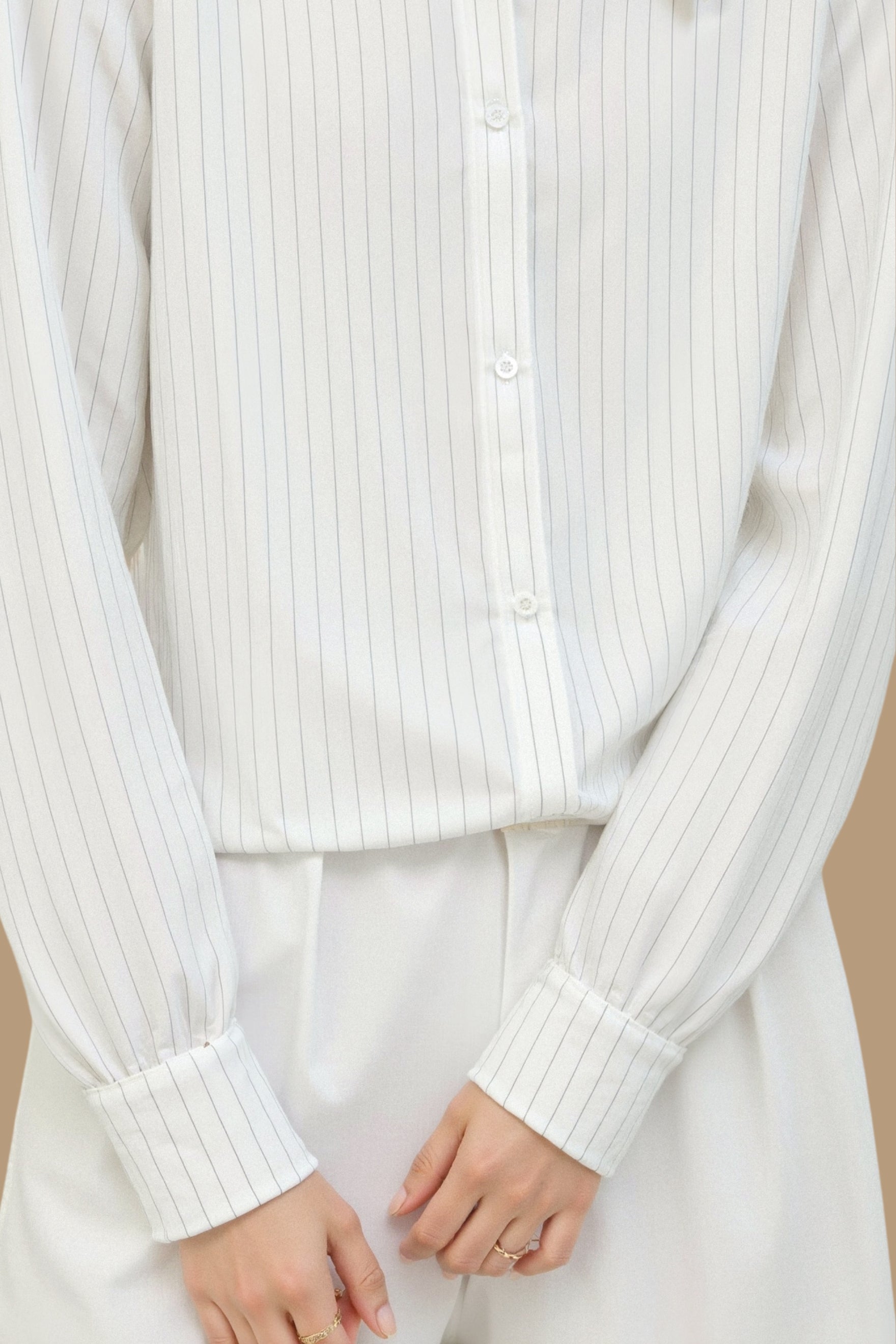 Old Money Elegant Striped Print Button Business Front Shirt