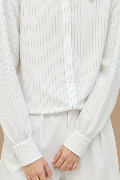 Old Money Elegant Striped Print Button Business Front Shirt