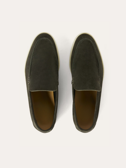 Refined Suede Loafers – Dark Green
