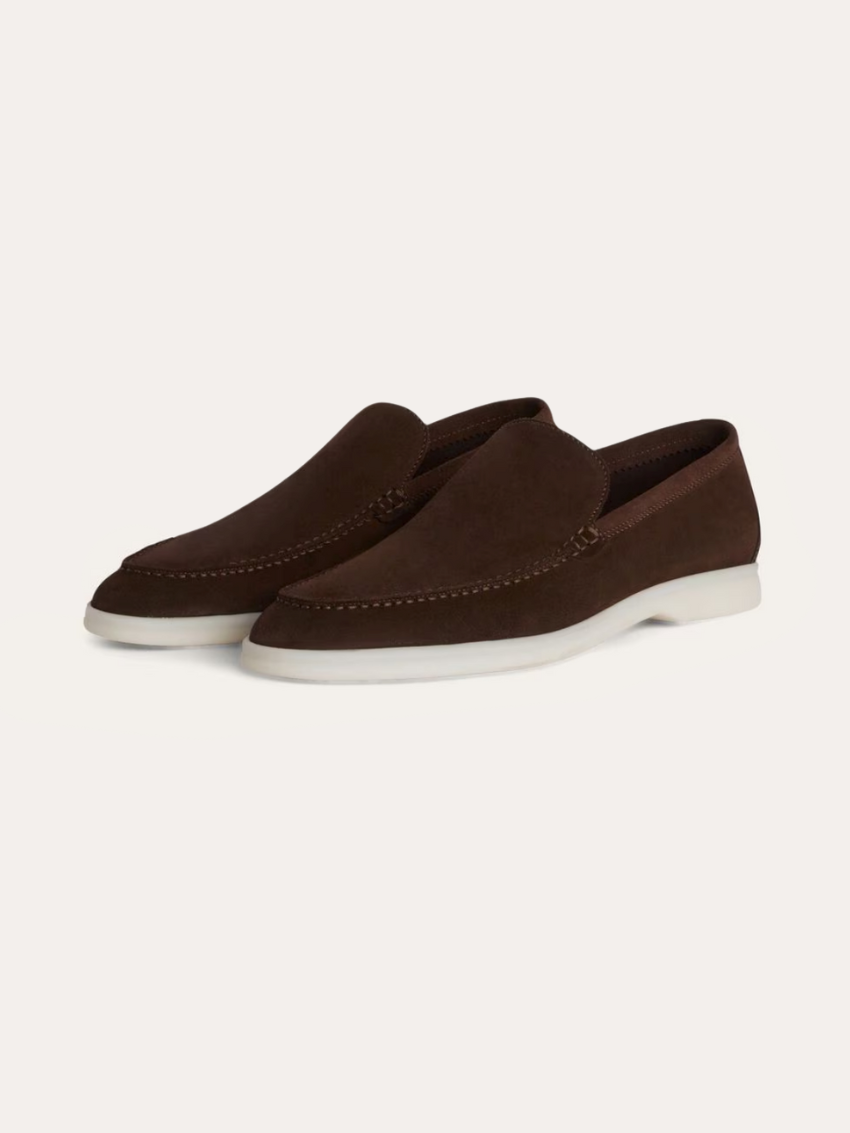 Refined Suede Loafers – Dark Brown