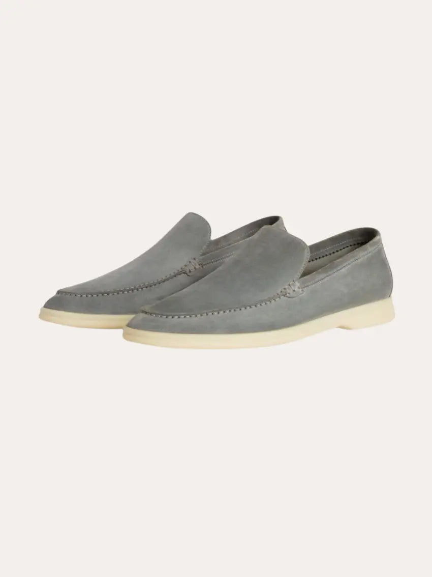 Refined Suede Loafers – Grey