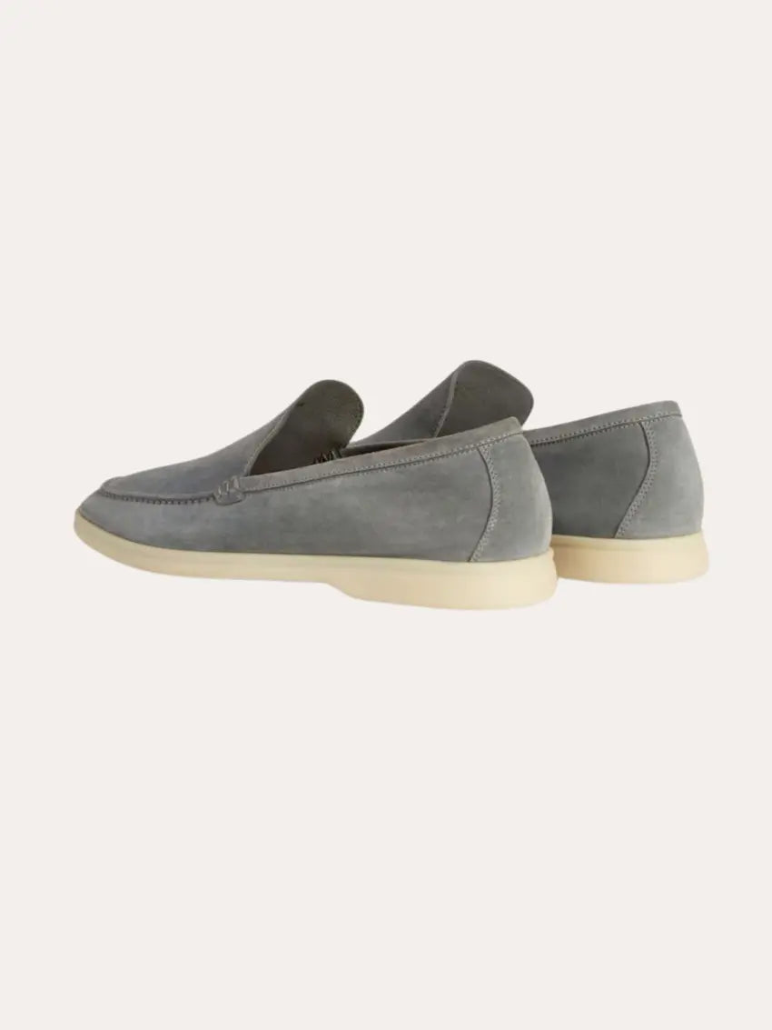 Refined Suede Loafers – Grey