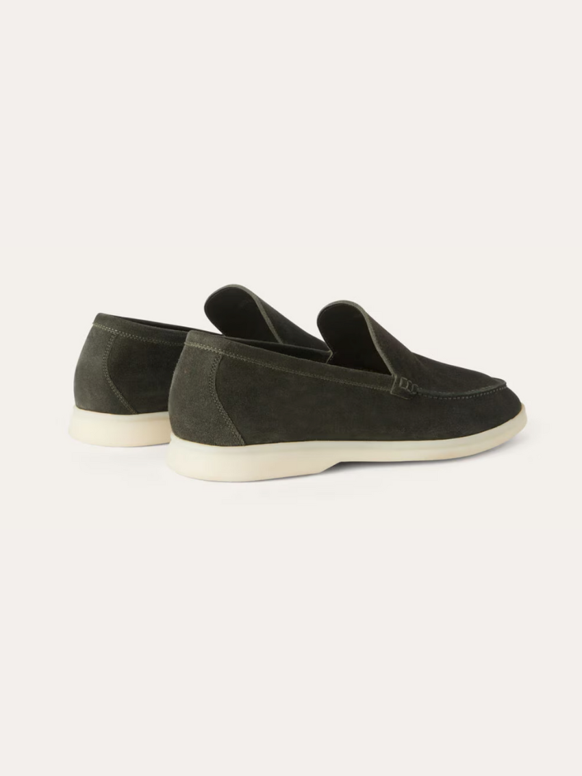 Refined Suede Loafers – Dark Green