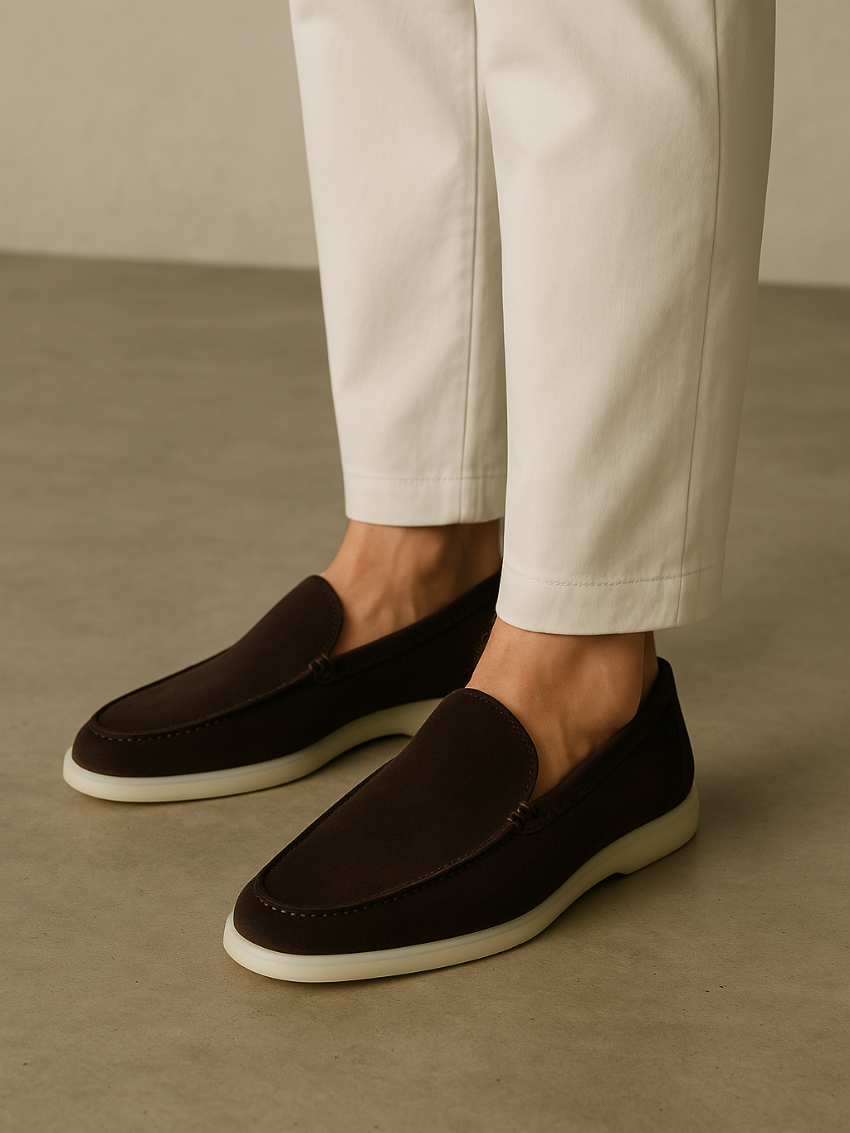 Refined Suede Loafers – Dark Brown