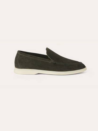 Refined Suede Loafers – Dark Green