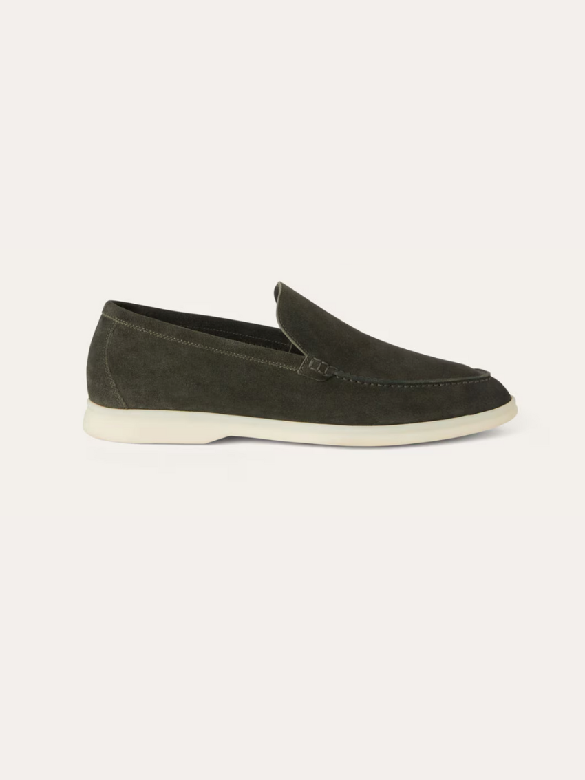 Refined Suede Loafers – Dark Green